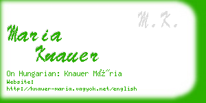 maria knauer business card